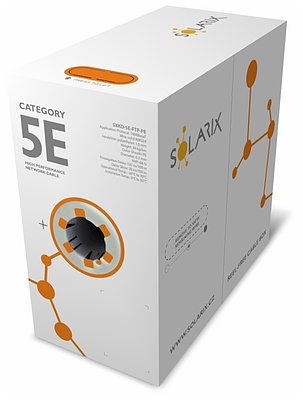 Produkt Instalační kabel Solarix CAT5E FTP PE F<sub>ca</sub> venkovní 305m/box SXKD-5E-FTP-PE - Solarix - Kabely drát
