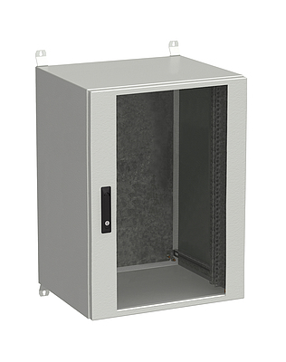 Produkt RozvadeÄ nÃ¡stÄnnÃ½ venkovnÃ­ LC-20 18U 600x500 prosklenÃ© dveÅe 3bodovÃ½ zÃ¡mek LC-20-18U-65-12-G - Solarix - VenkovnÃ­ s vyÅ¡Å¡Ã­m IP