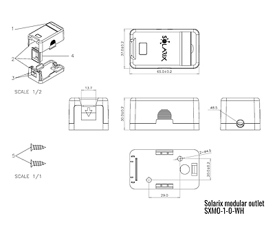 Produkt Zásuvka modulární Solarix pro 1 keystone na omítku bílá SXMO-1-0-WH - Solarix - Zásuvky