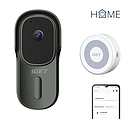 Produkt iGET HOME Doorbell DS1 Anthracite + iGET CHIME CHS1 White - Inteligentní bateriový videozvonek v setu s reproduktorem  - iGET - Chytrá domácnost