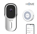 Produkt iGET HOME Doorbell DS1 White + iGET CHIME CHS1 White - Inteligentní bateriový videozvonek v setu s reproduktorem  - iGET - Chytrá domácnost