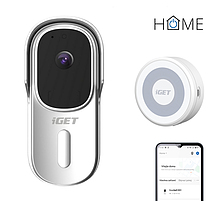 Produkt iGET HOME Doorbell DS1 White + iGET CHIME CHS1 White - Inteligentní bateriový videozvonek v setu s reproduktorem  - iGET - Chytrá domácnost