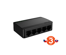 Produkt Tenda SG105M  5-portový Gigabit Ethernet Switch, 10/100/1000Mbps, Plast, Desktop - Tenda - Switche