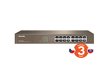 Produkt Tenda TEG1016D 16-port Gigabit Ethernet Switch, 10/100/1000 Mbps, Fanless, Rackmount - Tenda - Switche