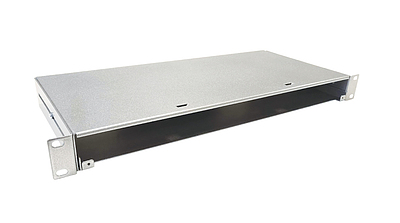 Produkt OptickÃ¡ vana s vÃ½suvnou policÃ­ hlinÃ­k 1U bez Äela FOS-1U-ALU - Solarix - OptickÃ© vany a Äela