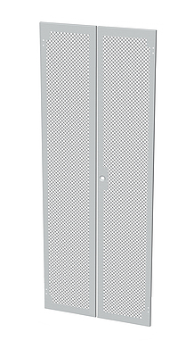 Produkt DveÅe plechovÃ© s perforacÃ­ LC-50, 42U, Å¡Ã­Åky 800, dvoukÅÃ­dlÃ© RAL7035, 1-b zÃ¡mek - Solarix - PÅÃ­sluÅ¡enstvÃ­