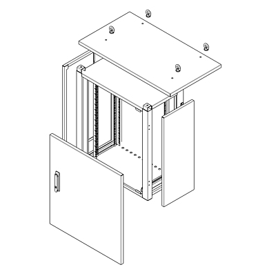 Produkt Rozvaděč termoizolovaný LC-07 24U 700x600 RAL7035 bez vent. jednotky LC-07-24U-76-25001-00-G - Solarix - Venkovní termoizolovaný