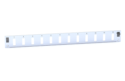 Produkt Čelo optické vany 1U ALU pro 12 SC duplex FP-1U-12SCD-ALU - Solarix - Optické vany a čela