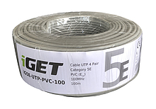 Produkt Síťový kabel iGET CAT5E UTP PVC Eca 100m/role - iGET - Kabely drát