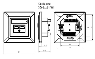 Produkt Zásuvka Solarix CAT6 UTP 1 x RJ45 pod omítku bílá SX9-1-6-UTP-WH - Solarix - Zásuvky