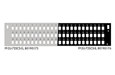 Produkt Čelo optické vany 2U pro 72 SC simplex/LC duplex/E2000 BK, FP-2U-72SCS-B - Solarix - Optické vany a čela