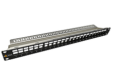 Produkt 19" modulární neosazený patch panel Solarix 24 portů 1U SX24M-0-STP-BK-UNI-N - Solarix - Patch panely