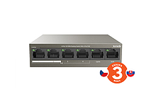 Produkt Tenda TEF1106P-4-63W 6xRJ45 Switch s 4xPoE 802.3af/at, 10/100Mbps, celkem 58W, Kov - Tenda - Switche