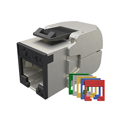 Produkt Samořezný keystone Solarix CAT6A STP SXKJ-10G-STP-RAL-SA, RAL FIT moduly, GROUND LOCK, Component Level a 4PPoE certifikace - Solarix - Keystony