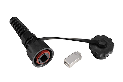 Produkt Průmyslový konektor na licnu Solarix CAT6 STP RJ45 IP67 SXRJ45-IN-6-STP-BK - Solarix - Konektory