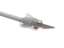 Produkt Univerzální EASY konektor RJ45 CAT6 UTP 8p8c na drát i licnu SXRJ45-6-UTP-EASY - Solarix - Konektory