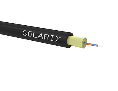 Produkt DROP1000 kabel Solarix 02vl 9/125 2,8mm LSOH E<sub>ca</sub> černý 1000m SXKO-DROP-2-OS-LSOH - Solarix - Kabel optický