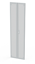 Produkt Dveře plechové s perforací LC-50, 45U, šířky 600, dvoukřídlé RAL7035, 1-b zámek - Solarix - Příslušenství