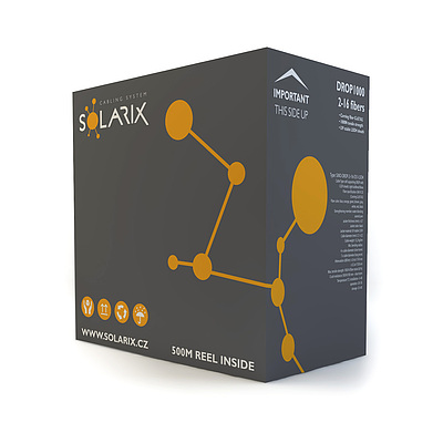 Produkt DROP1000 kabel Solarix 12vl 9/125 3,2mm LSOH E<sub>ca</sub> černý 1000m SXKO-DROP-12-OS-LSOH - Solarix - Kabel optický