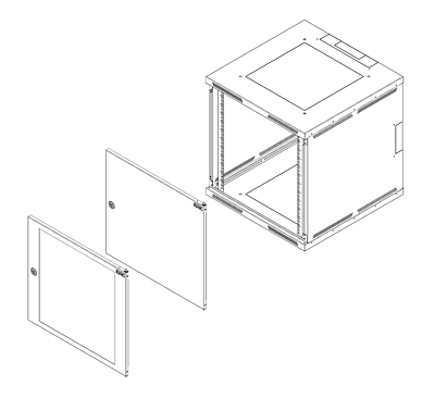 Produkt Rozvaděč nástěnný SENSA 15U 500mm, dveře plech, RAL 7035, SENSA-15U-65-21-G - Solarix - Nástěnné 19"