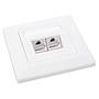 Produkt Zásuvka Solarix CAT5E STP 2 x RJ45 pod omítku bílá SX9-2-5E-STP-WH - Solarix - Zásuvky