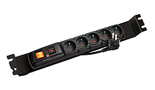 Produkt Napajeci panel ACAR F5 FA 3m 5 pozic BK včetně držáků do 19" lišt 1U, ACAR-F5-FA - Solarix - 19" příslušenství