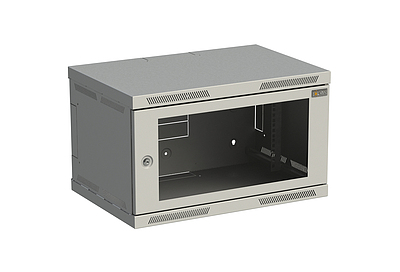 Produkt RozvadÄÄ nÃ¡stÄnnÃ½ SENSA 6U 400mm, dveÅe sklo, RAL 7035, SENSA-6U-64-11-G - Solarix - NÃ¡stÄnnÃ© 19"