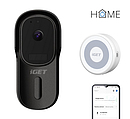 Produkt iGET HOME Doorbell DS1 Black + iGET CHIME CHS1 White - Inteligentní bateriový videozvonek v setu s reproduktorem  - iGET - Chytrá domácnost