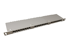 Produkt 19" patch panel Solarix 24xRJ45 CAT5E STP s vyvazovací lištou 0,5U SX24HD-5E-STP-SL - Solarix - Patch panely