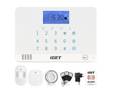 Produkt iGET SECURITY M3B - Domovní bezdrátový GSM zabezpečovací systém, CZ lokalizace, základní set - iGET - Zabezpečení