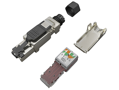 Produkt Konektor MPTL univerzální RJ45 CAT5E STP samořezný SXRJ45-5E-STP-BK-SA - Solarix - Konektory