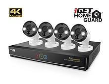 Produkt iGET HOMEGUARD HGNVK84904 - Ultra HD 4K systém s PoE napájením, 8-kanálové NVR + 4x HGNVK936CAM 4K kamera - iGET - Zabezpečení