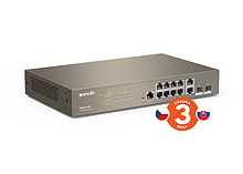 Produkt Tenda TEG5312F Managed L3 Gigabit Switch, 10x RJ45 10/100/1000 Mb/s, 2x SFP 1 Gb/s - Tenda - Switche