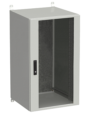 Produkt RozvadeÄ nÃ¡stÄnnÃ½ venkovnÃ­ LC-20 24U 600x600 prosklenÃ© dveÅe 3bodovÃ½ zÃ¡mek LC-20-24U-66-12-G - Solarix - VenkovnÃ­ s vyÅ¡Å¡Ã­m IP