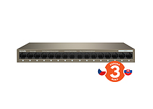 Produkt Tenda TEG1016M - 16x Gigabit Ethernet Switch, 16x 10/100/1000 Mb/s, VLAN, 6kV, Kov - Tenda - Switche