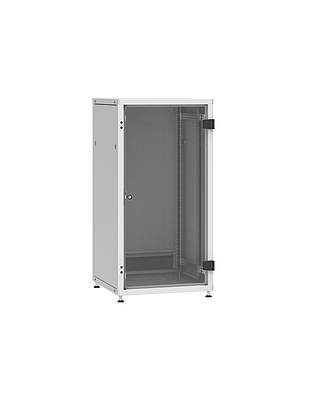 Produkt RozvadÄÄ LC-50 24U, 600x600 RAL 7035, sklenÄnÃ© dveÅe - Solarix - StojanovÃ© 19"