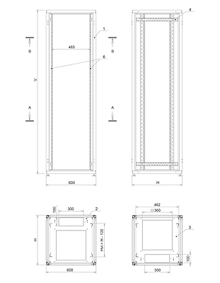 Produkt Rozvaděč LC-50 24U, 600x600 RAL 7035, skleněné dveře - Solarix - Stojanové 19"