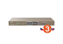 Produkt Tenda TEG1118P-16-250W 16xRJ45 Switch + 2x SFP, 16xPoE 802.3af/at, 10/100/1000Mbps, 230W - Tenda - Switche