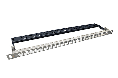 Produkt 19" modulární neosazený high-density patch panel Solarix 24 portů 0,5U SX24HDM-0-STP-SL-UNI - Solarix - Patch panely
